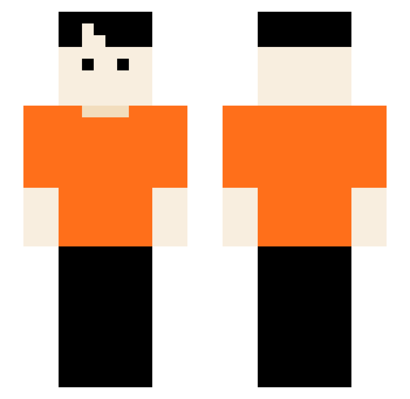 BigDills Minecraft skin, front and back view