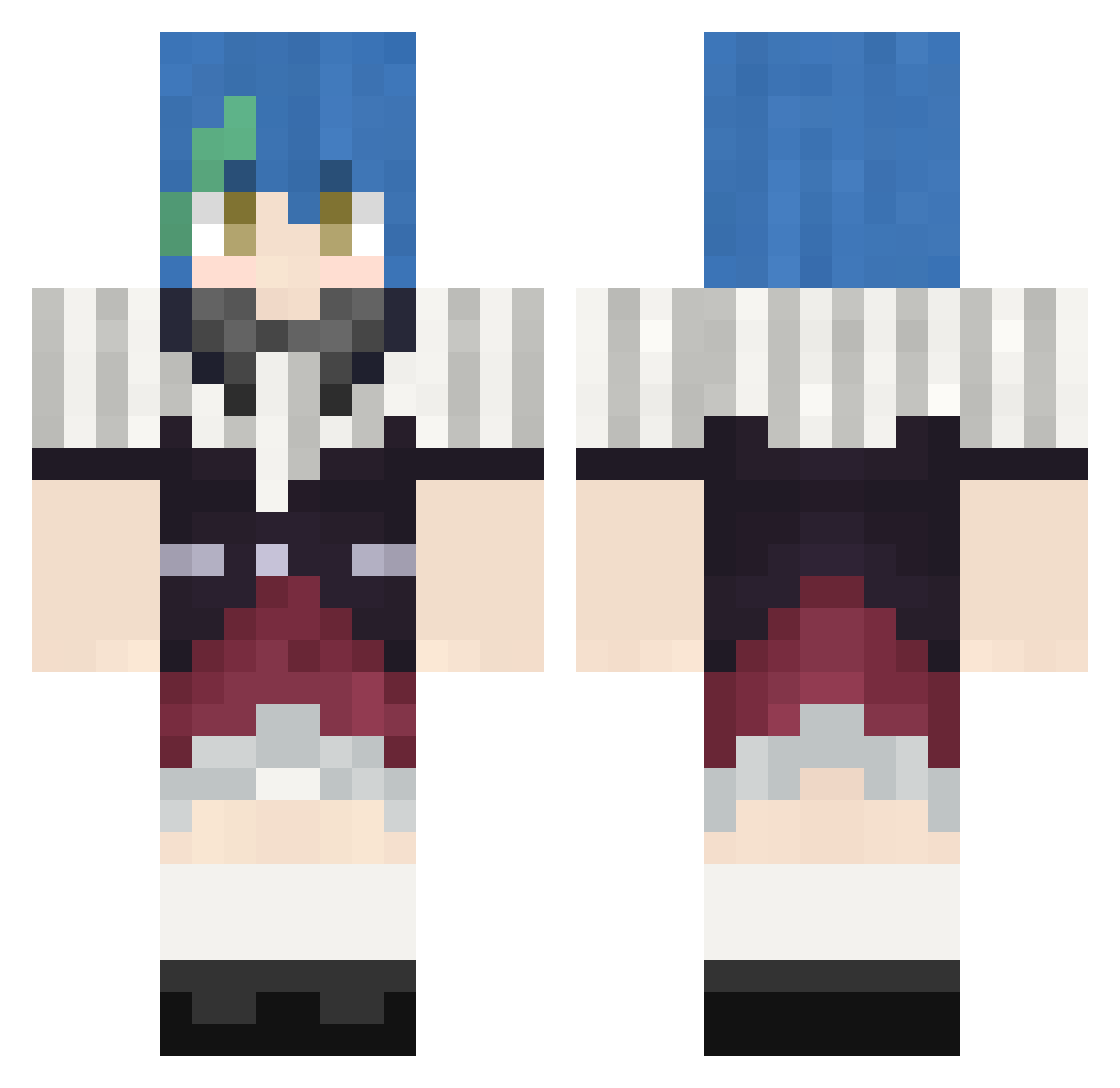 twnrip Minecraft skin, front and back view