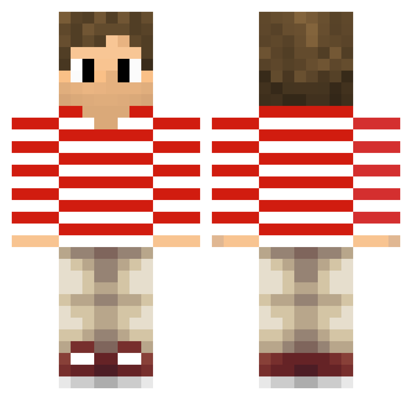 RedSkyll Minecraft skin, front and back view
