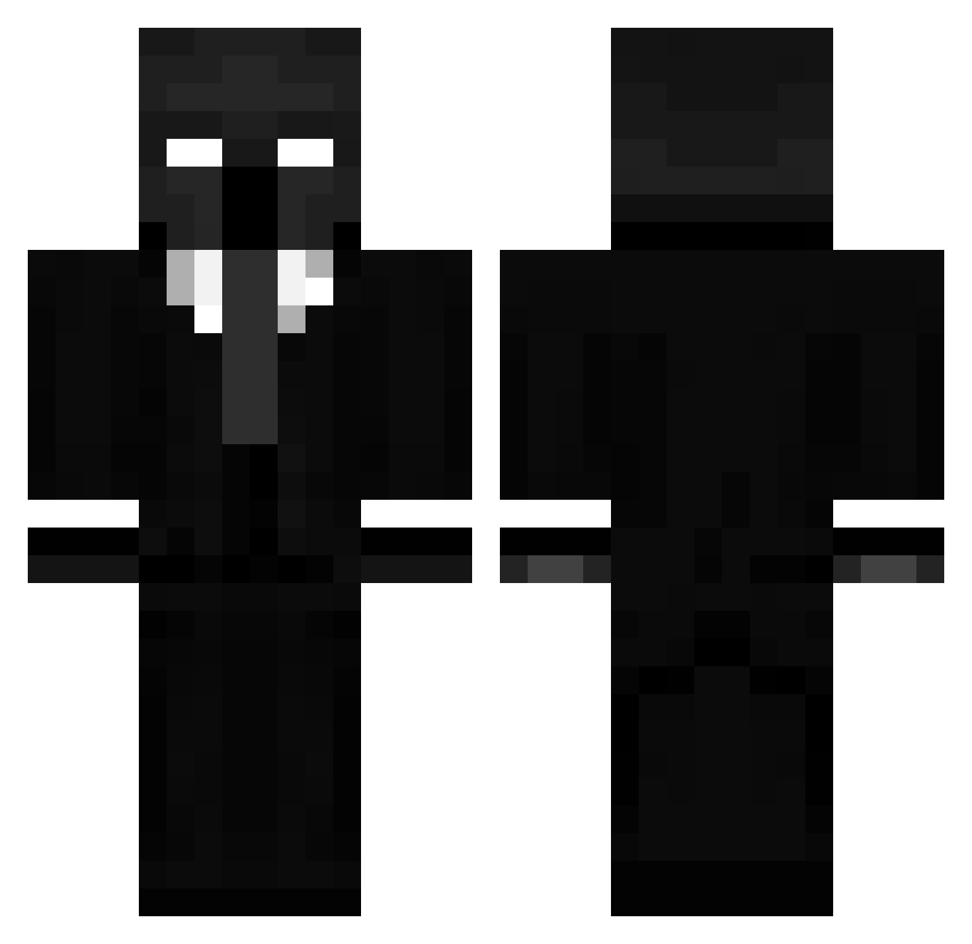 Xac1 Minecraft skin, front and back view