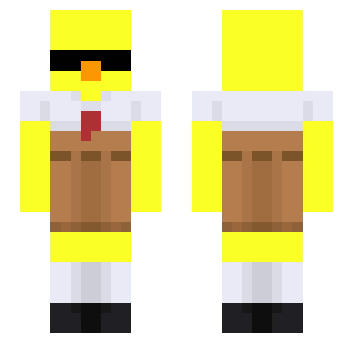 LoveYouR Minecraft skin, front and back view