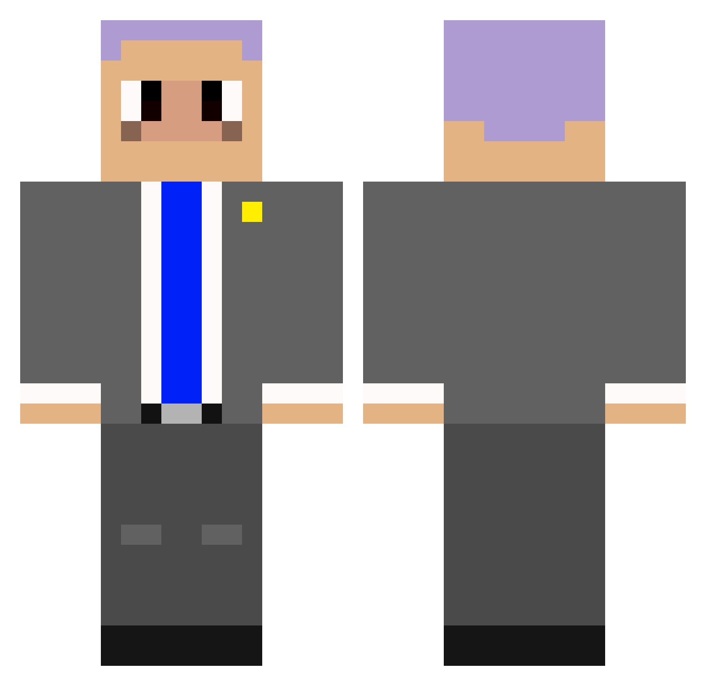 _Qubus Minecraft skin, front and back view
