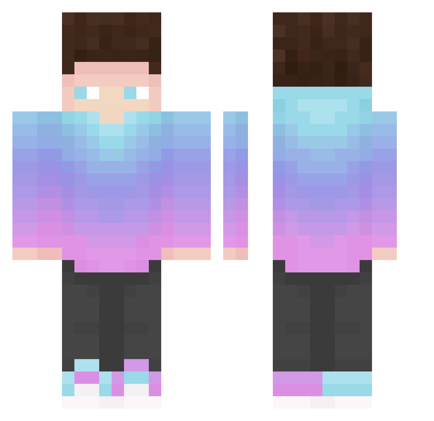 Michi_Sven Minecraft skin, front and back view