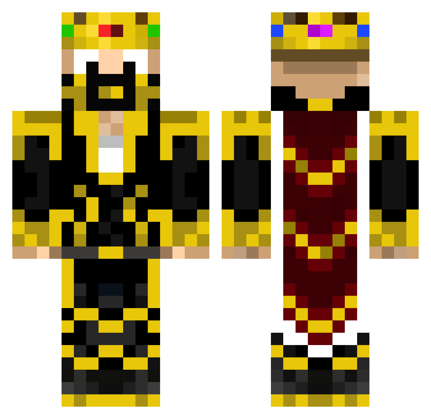 T1ZDALE Minecraft skin, front and back view
