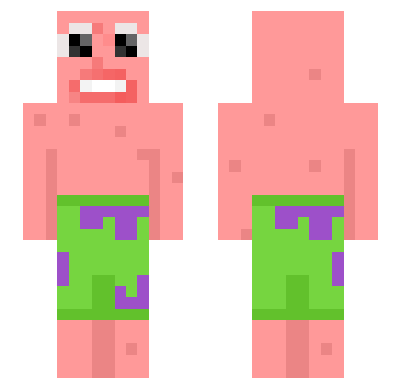 rwtro Minecraft skin, front and back view
