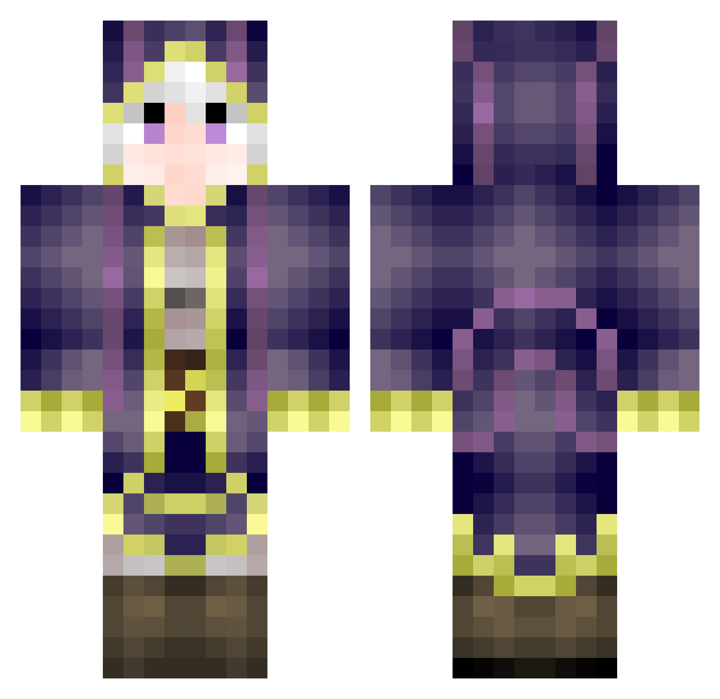 Almigurt Minecraft skin, front and back view
