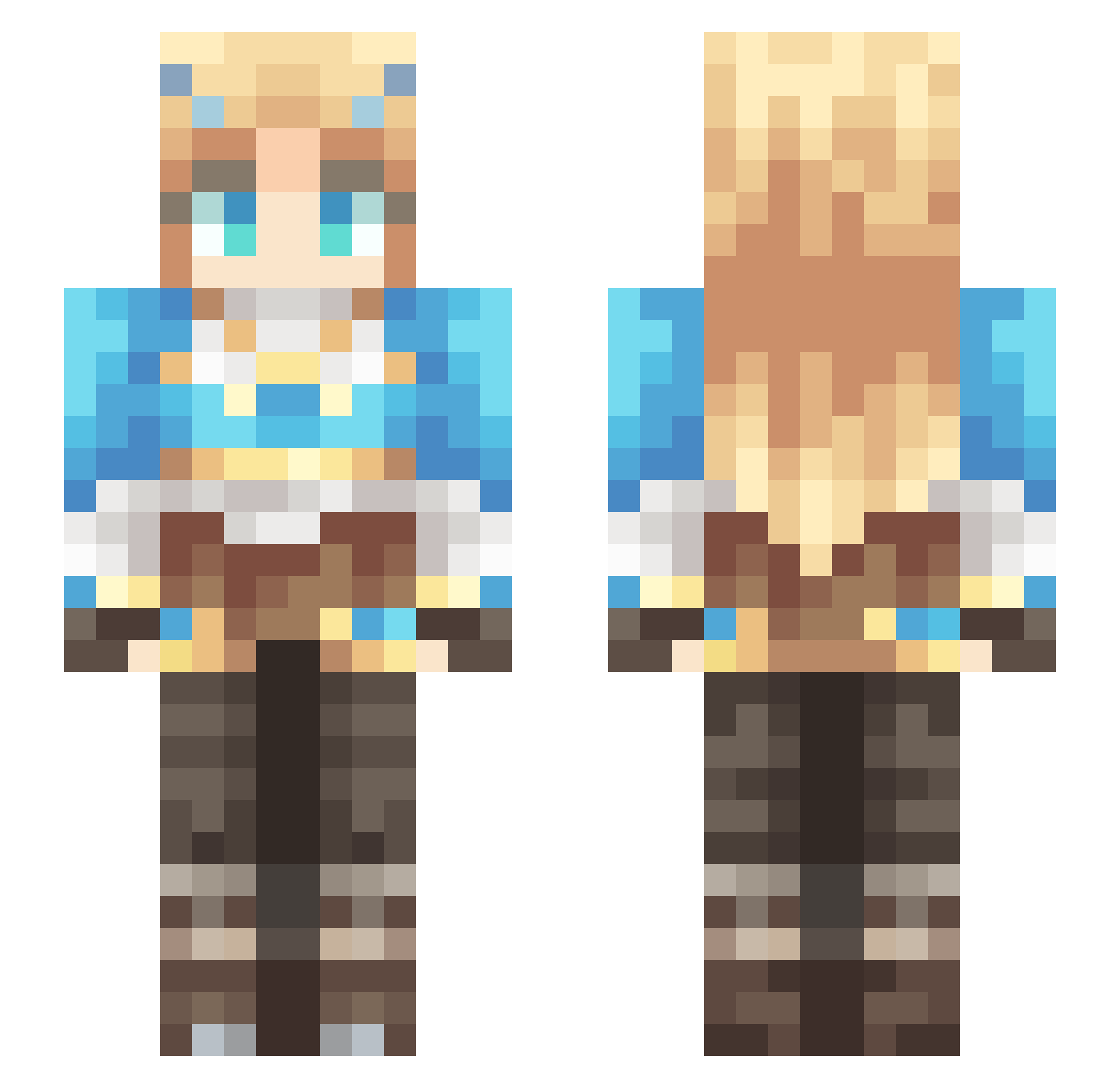 quantumstruik Minecraft skin, front and back view