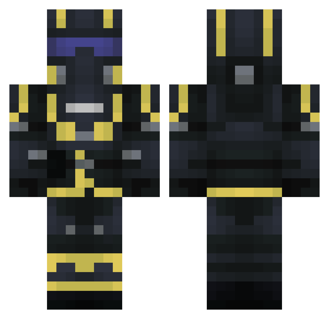 Cold_Cypher Minecraft skin, front and back view