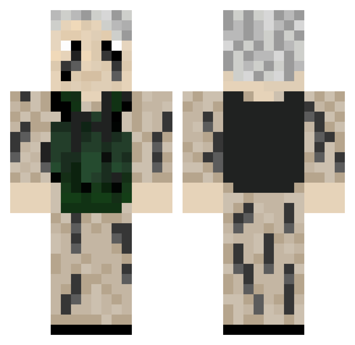GuppySan Minecraft skin, front and back view