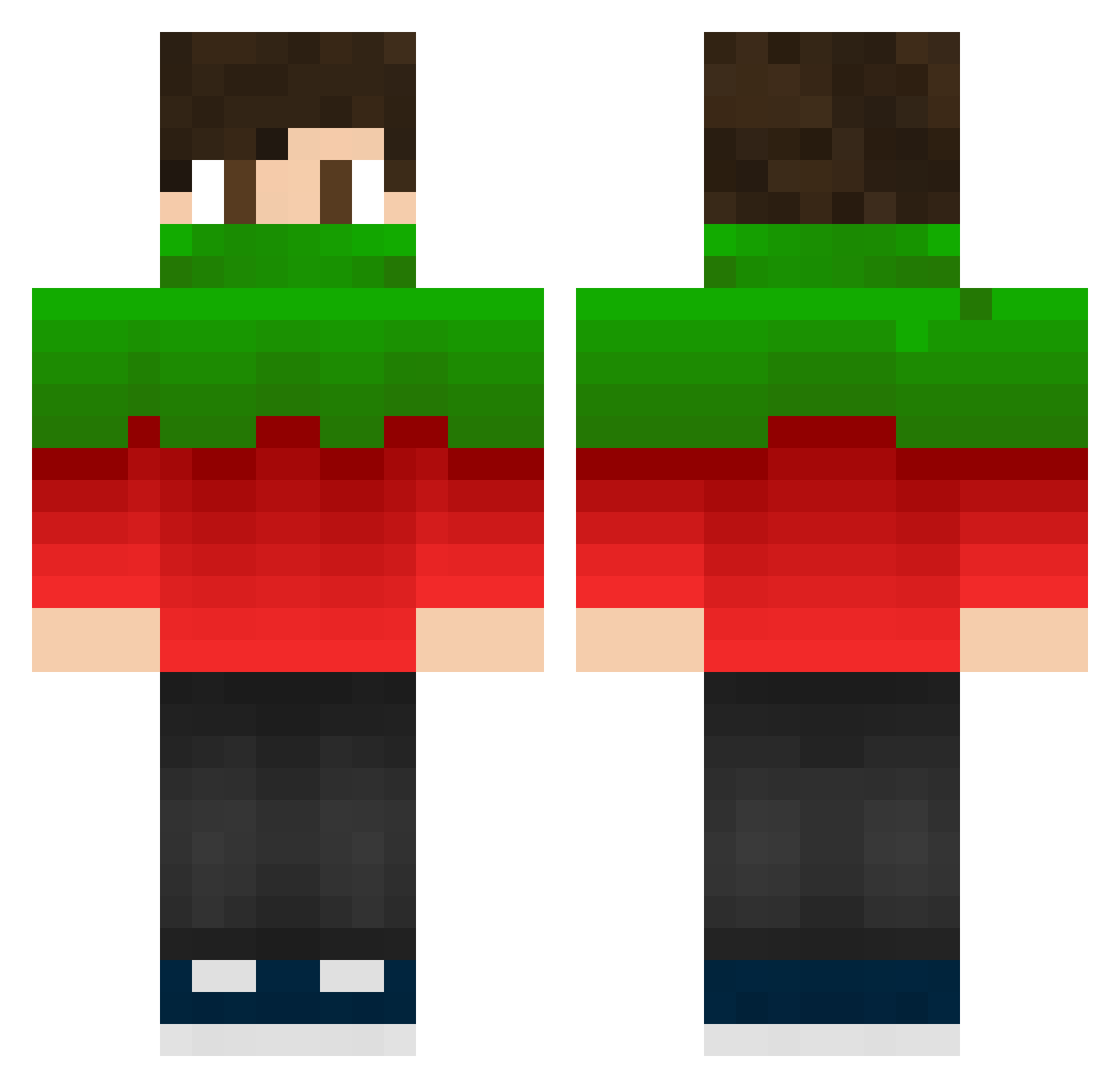 Wizardinhere Minecraft skin, front and back view