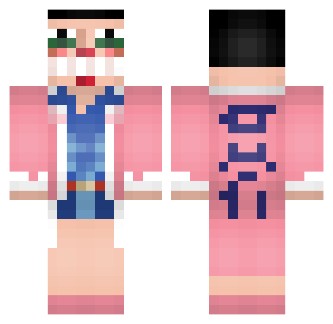 mxrph Minecraft skin, front and back view