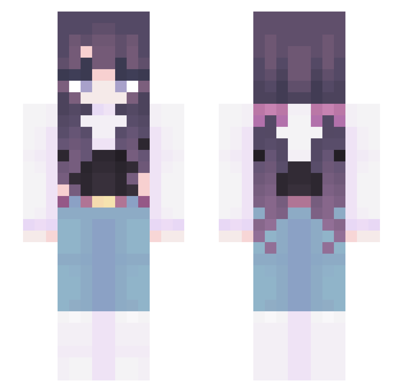 skirski Minecraft skin, front and back view