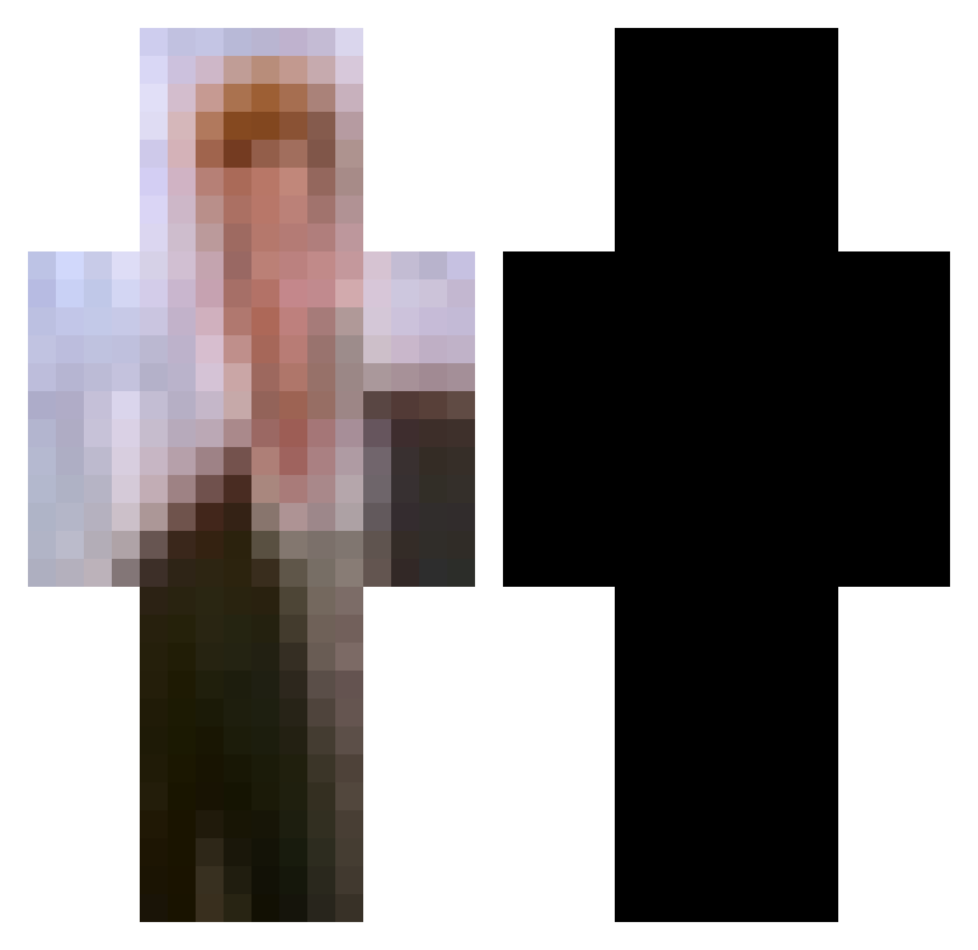GoldMiner9878 Minecraft skin, front and back view