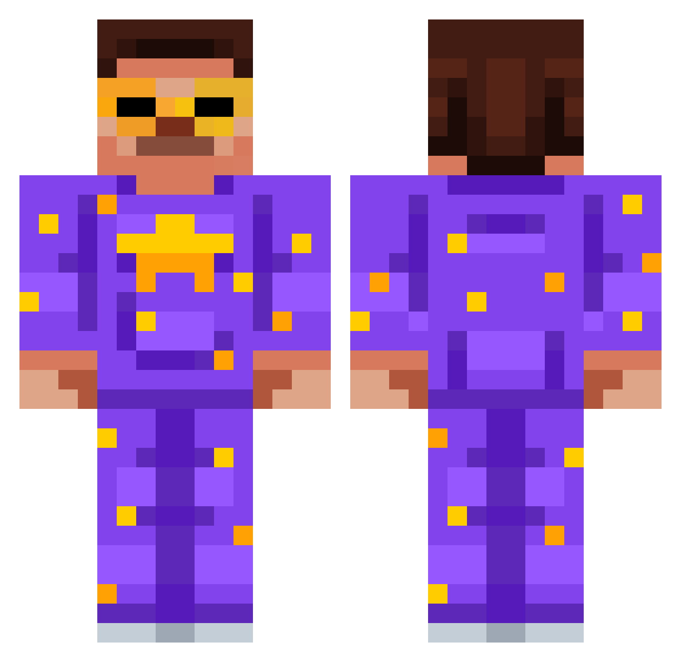 ReverRicky Minecraft skin, front and back view