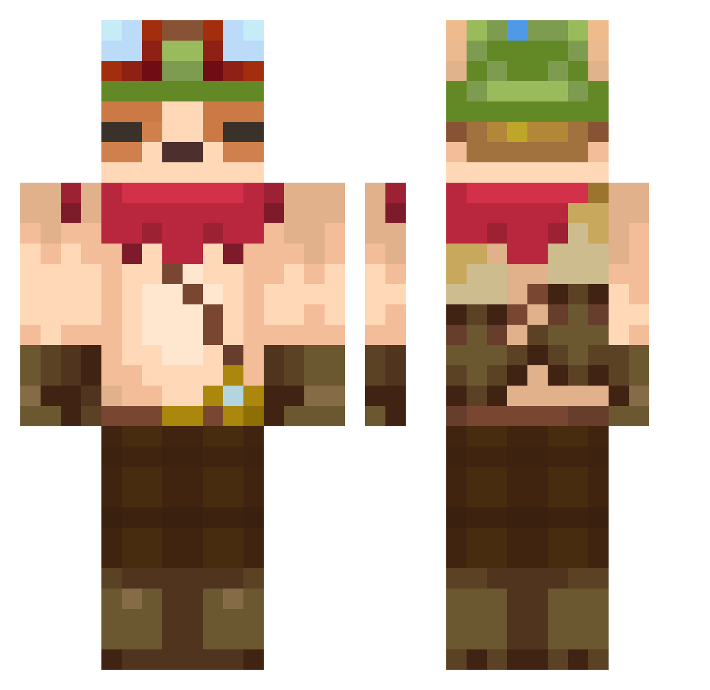 Heupels Minecraft skin, front and back view