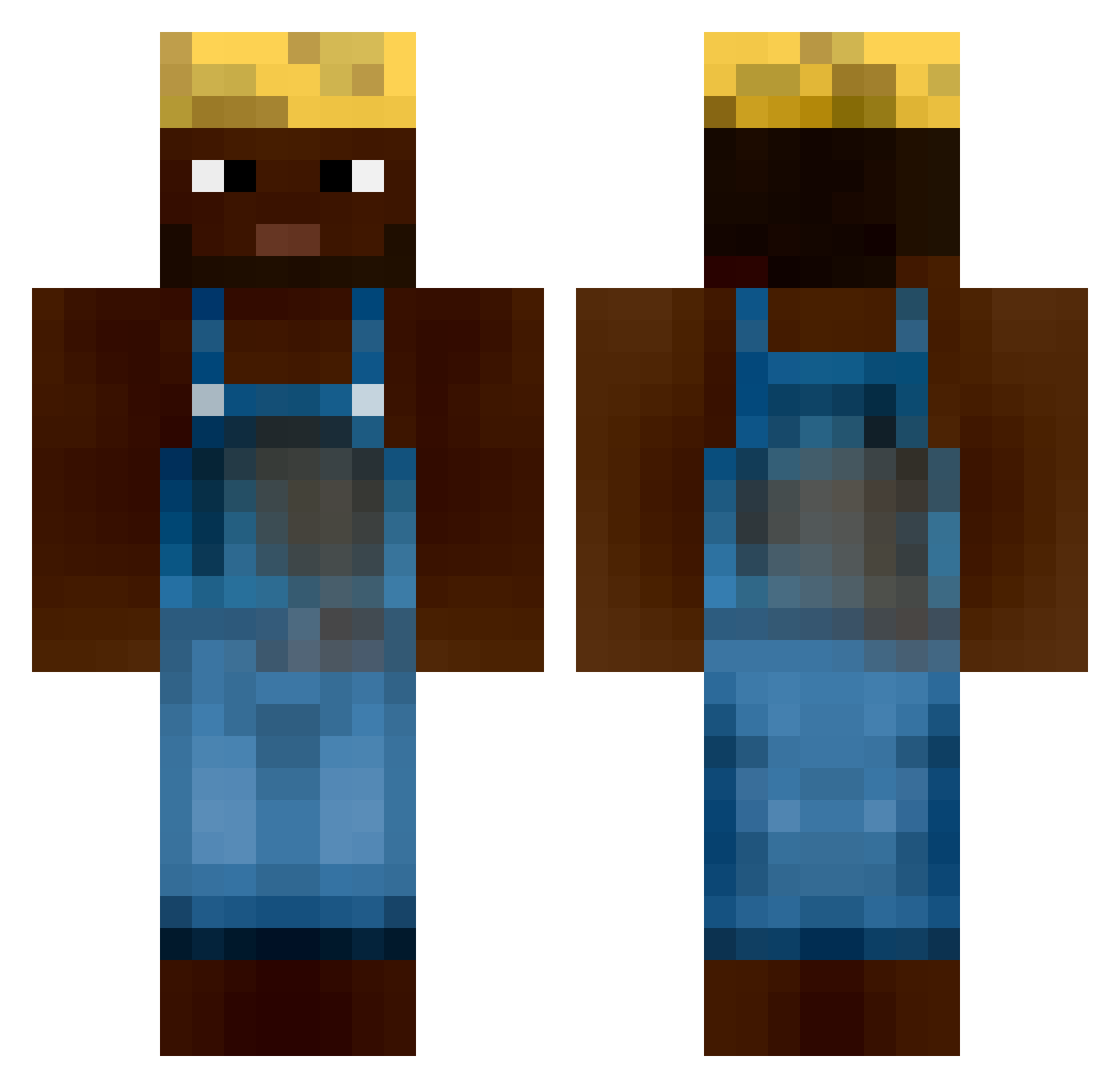 MonkaySklave Minecraft skin, front and back view