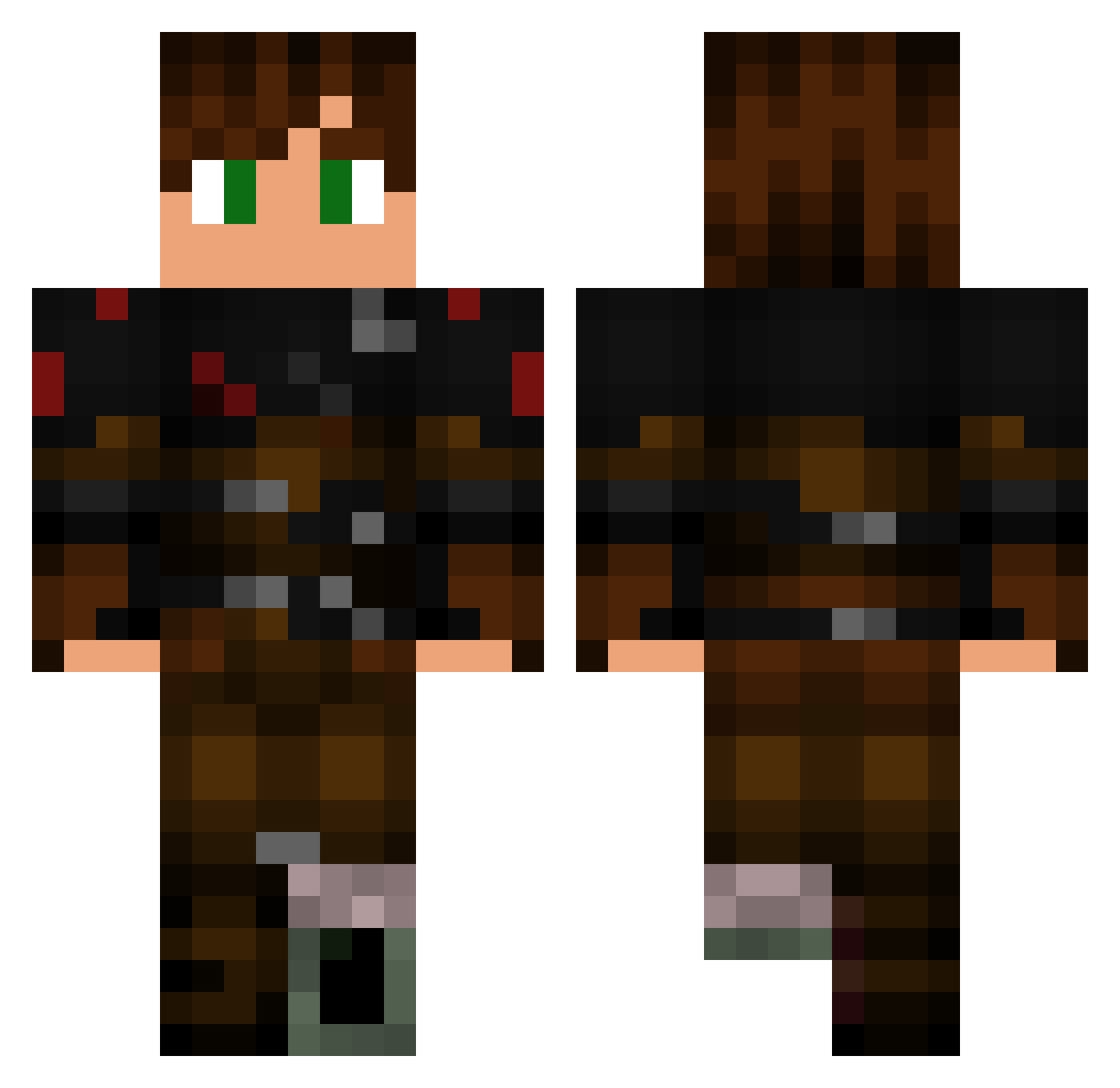 SkadiV2 Minecraft skin, front and back view