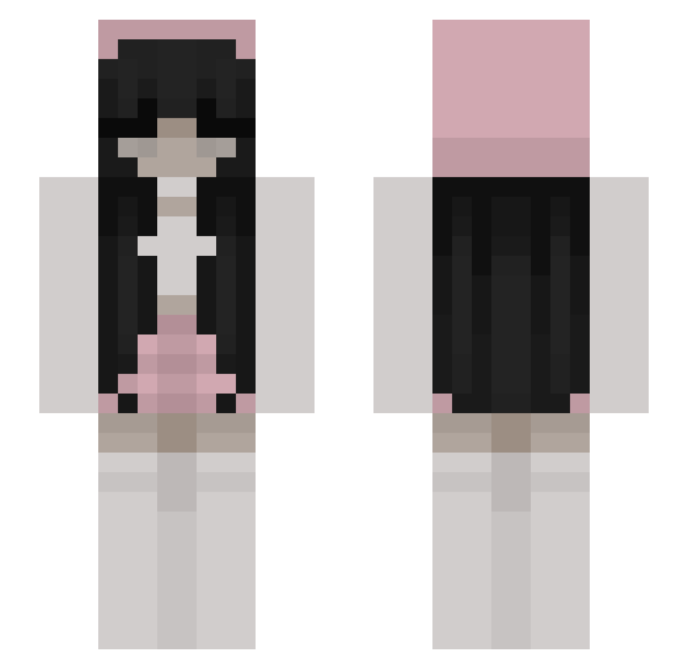 squeamishly Minecraft skin, front and back view