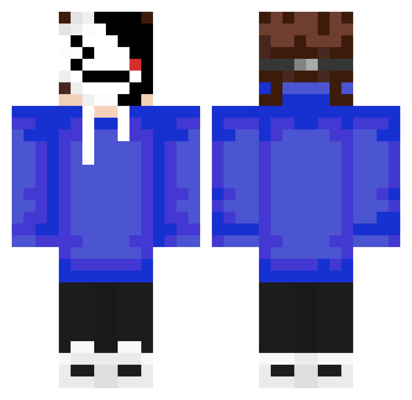 stroopwafele Minecraft skin, front and back view