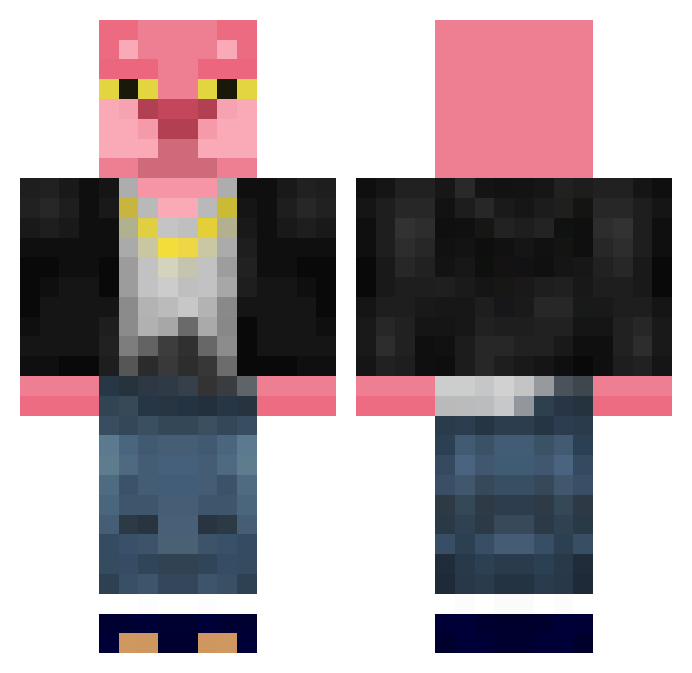 PantherCrits Minecraft skin, front and back view