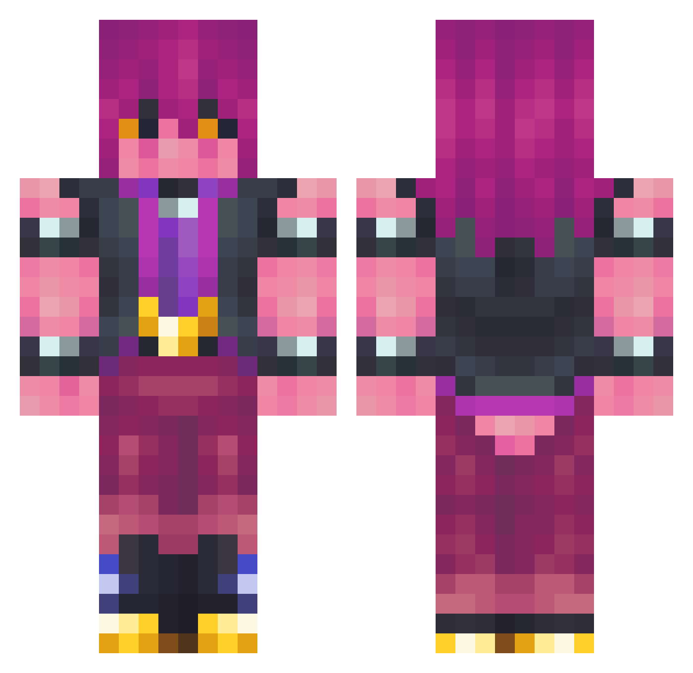buniywz Minecraft skin, front and back view