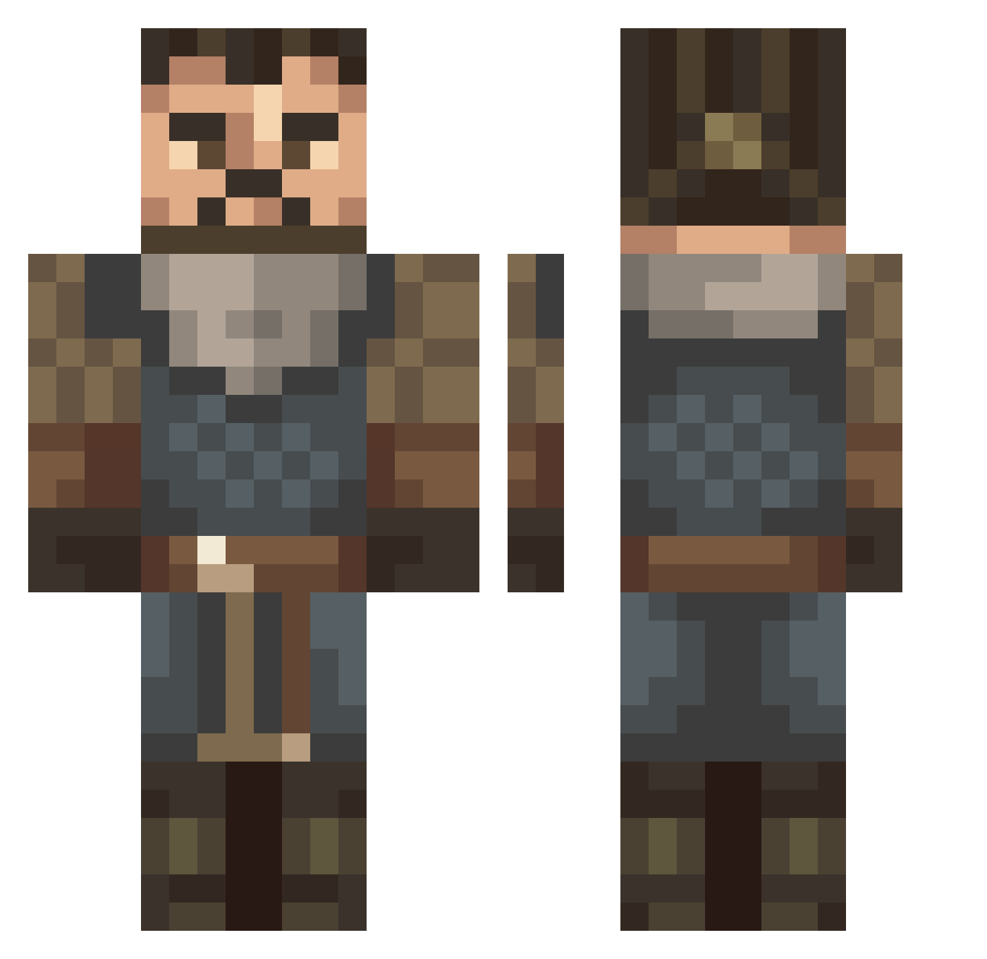 DafOP Minecraft skin, front and back view