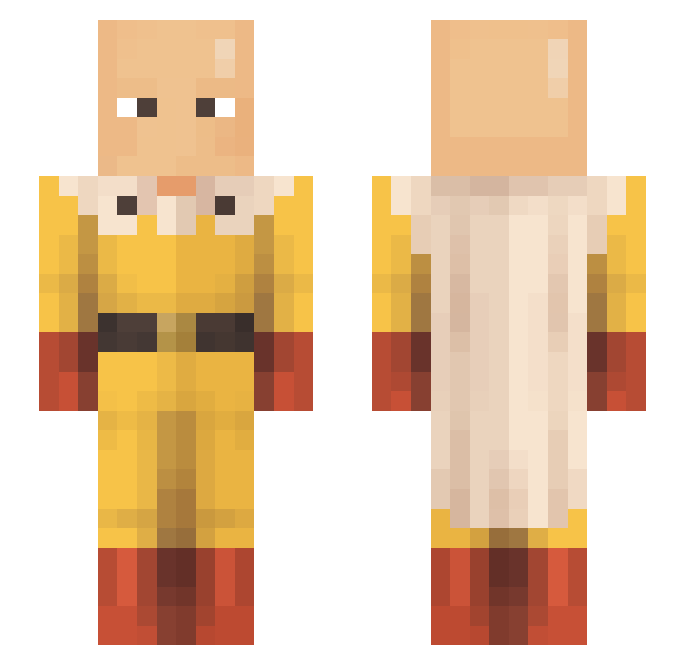 DummyThickKrabs Minecraft skin, front and back view