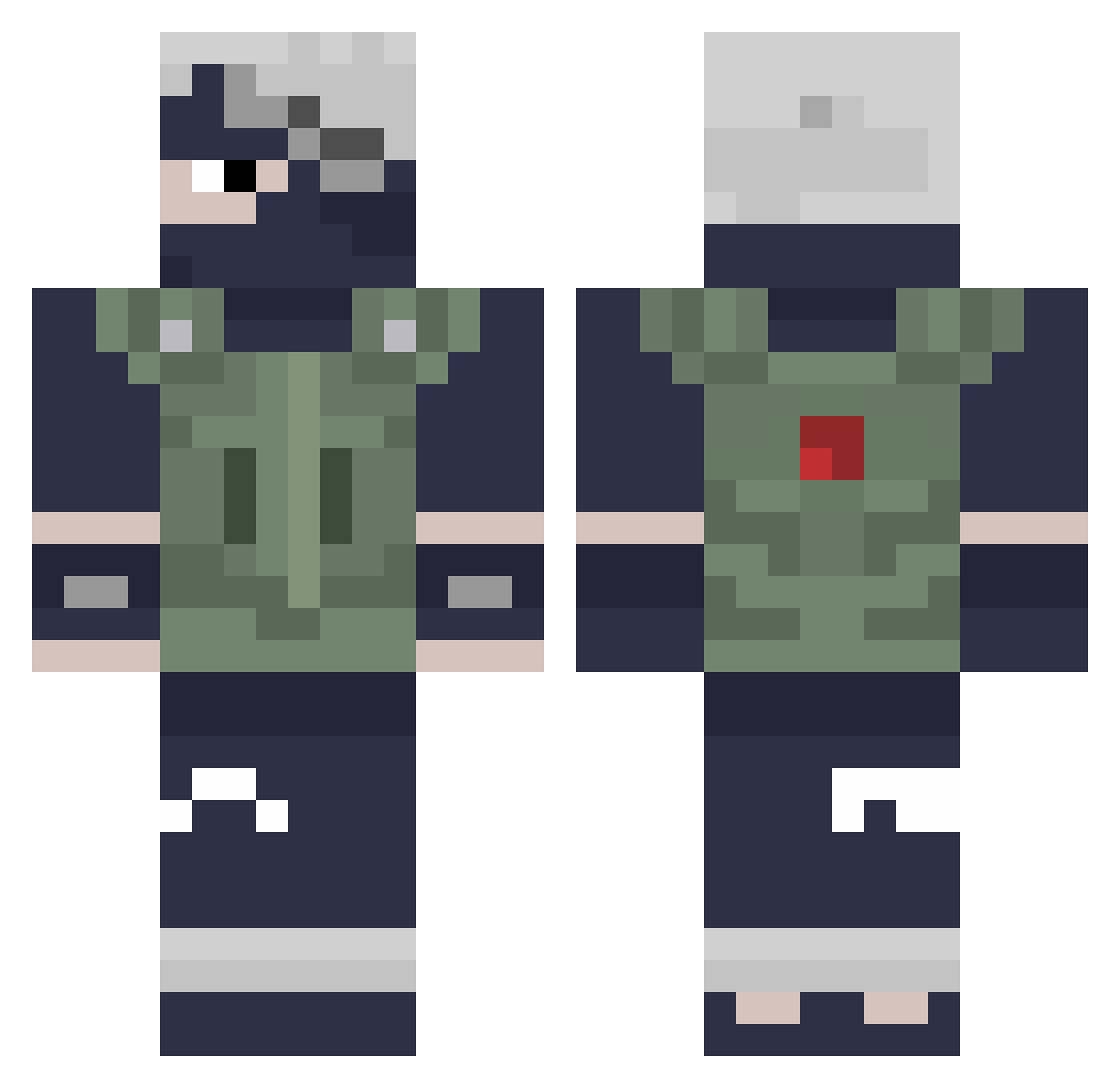 VRABIMAN Minecraft skin, front and back view