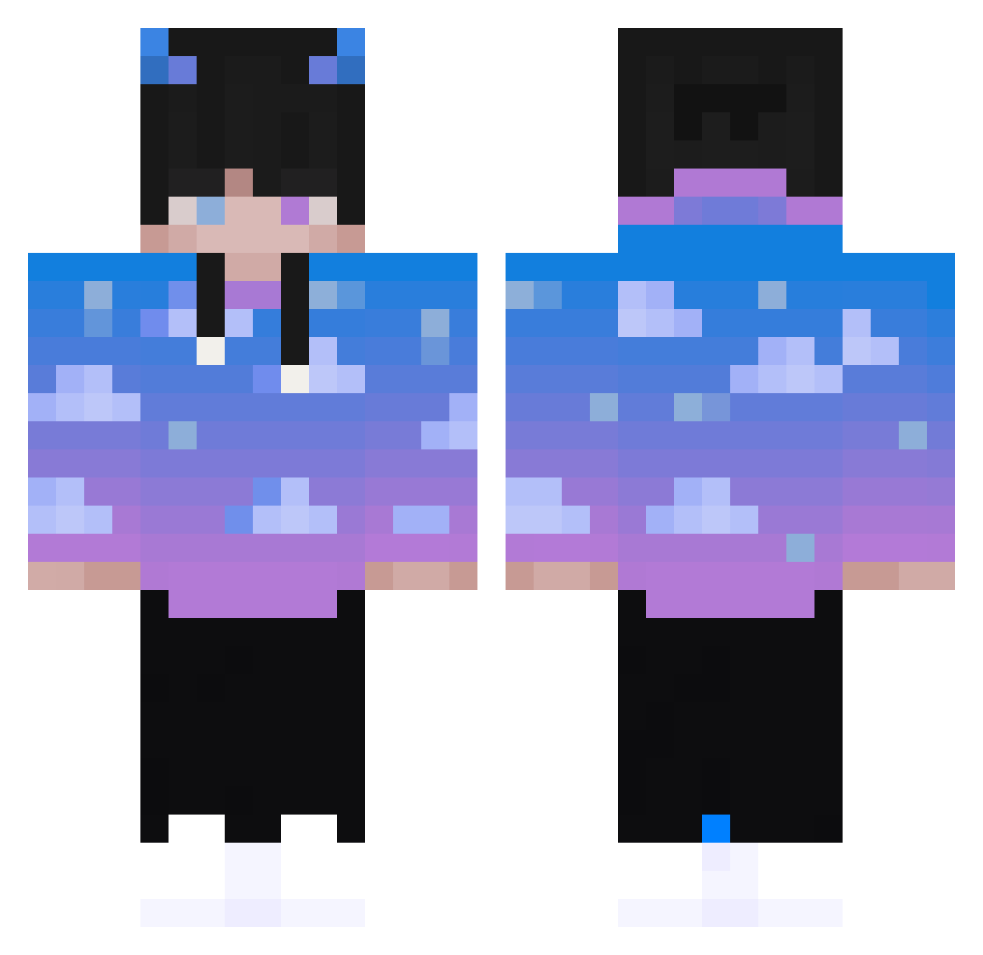 ureas Minecraft skin, front and back view