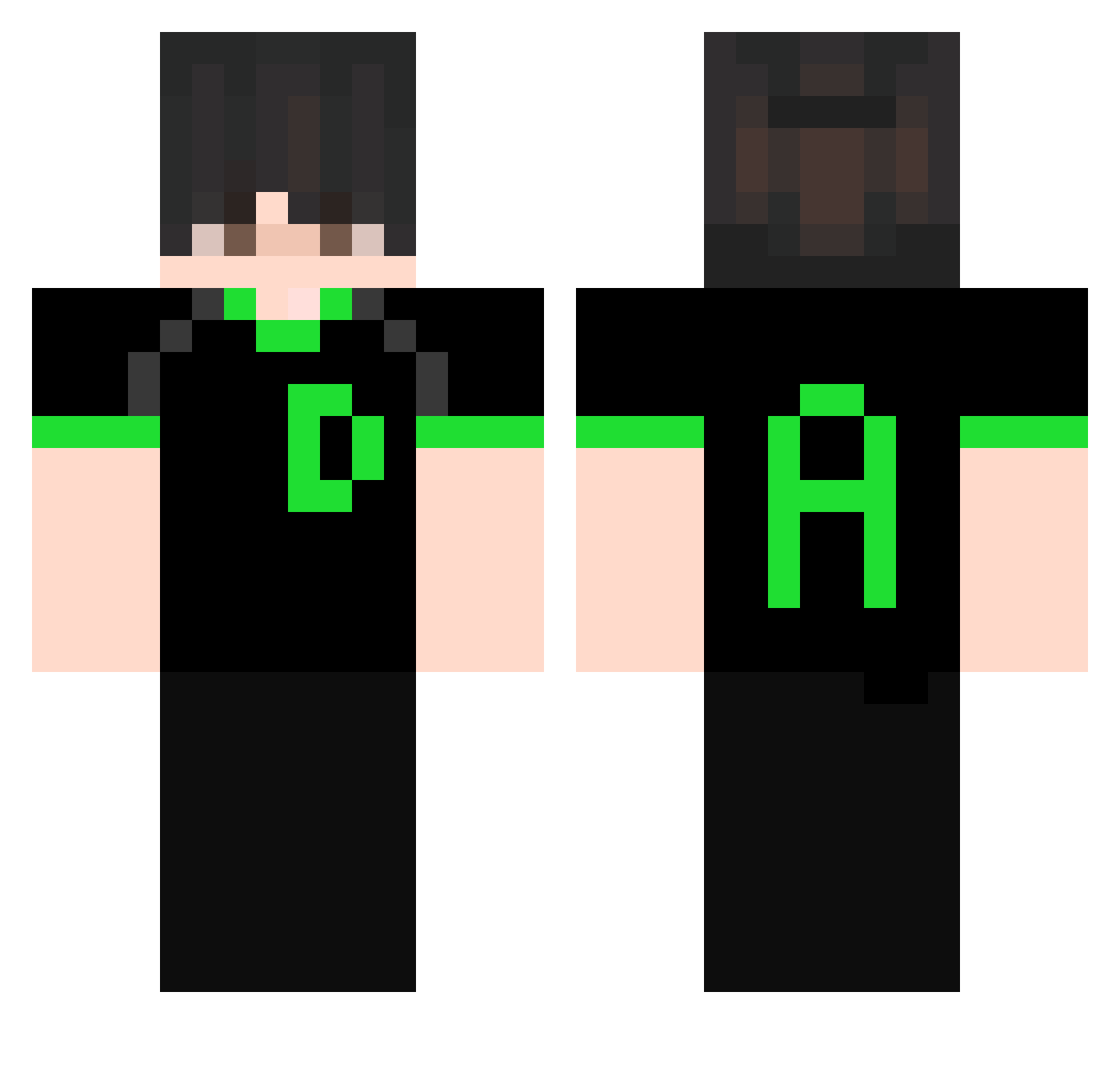 Orqanos17 Minecraft skin, front and back view