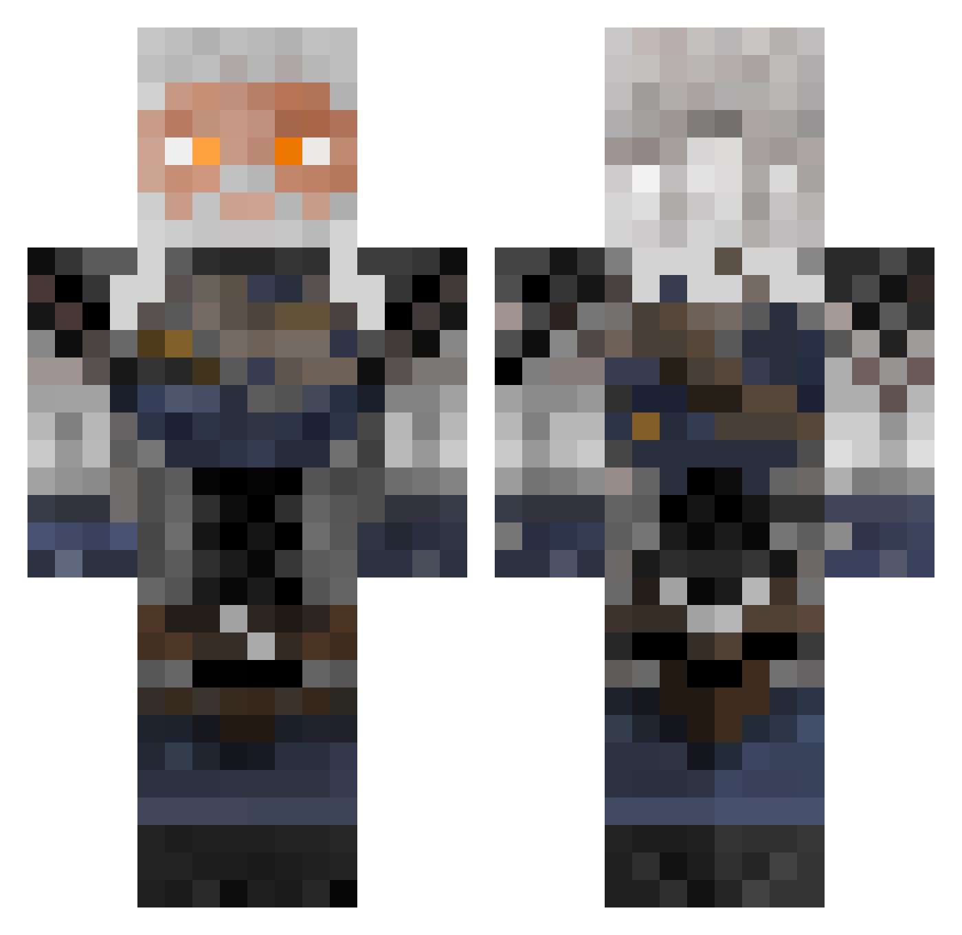 PRINCEALEX Minecraft skin, front and back view