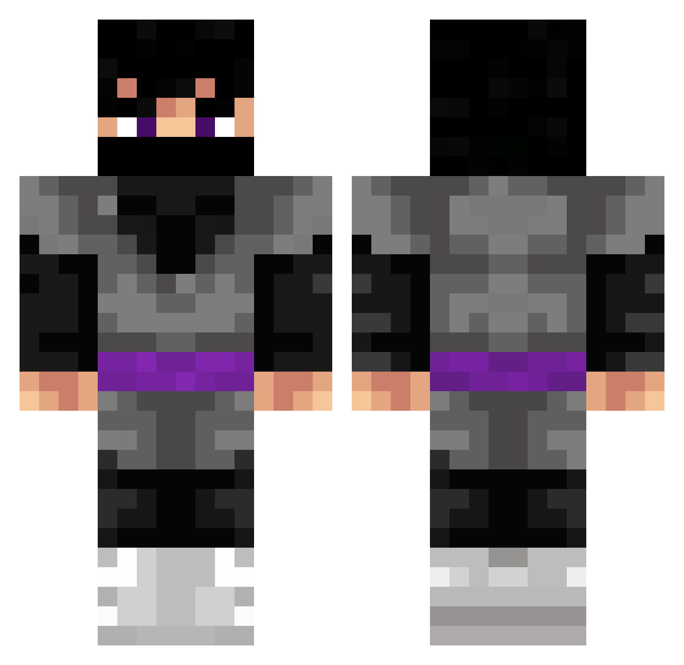 Plumb Minecraft skin, front and back view
