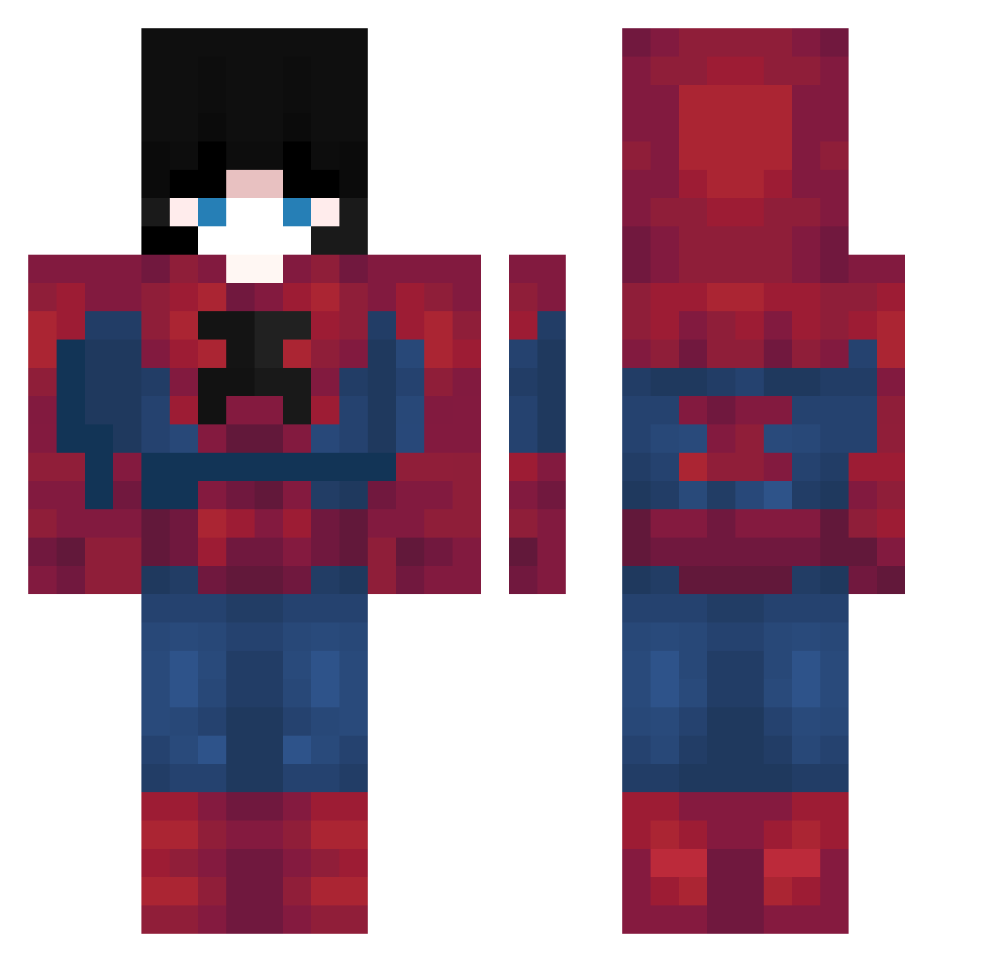 notme6 Minecraft skin, front and back view