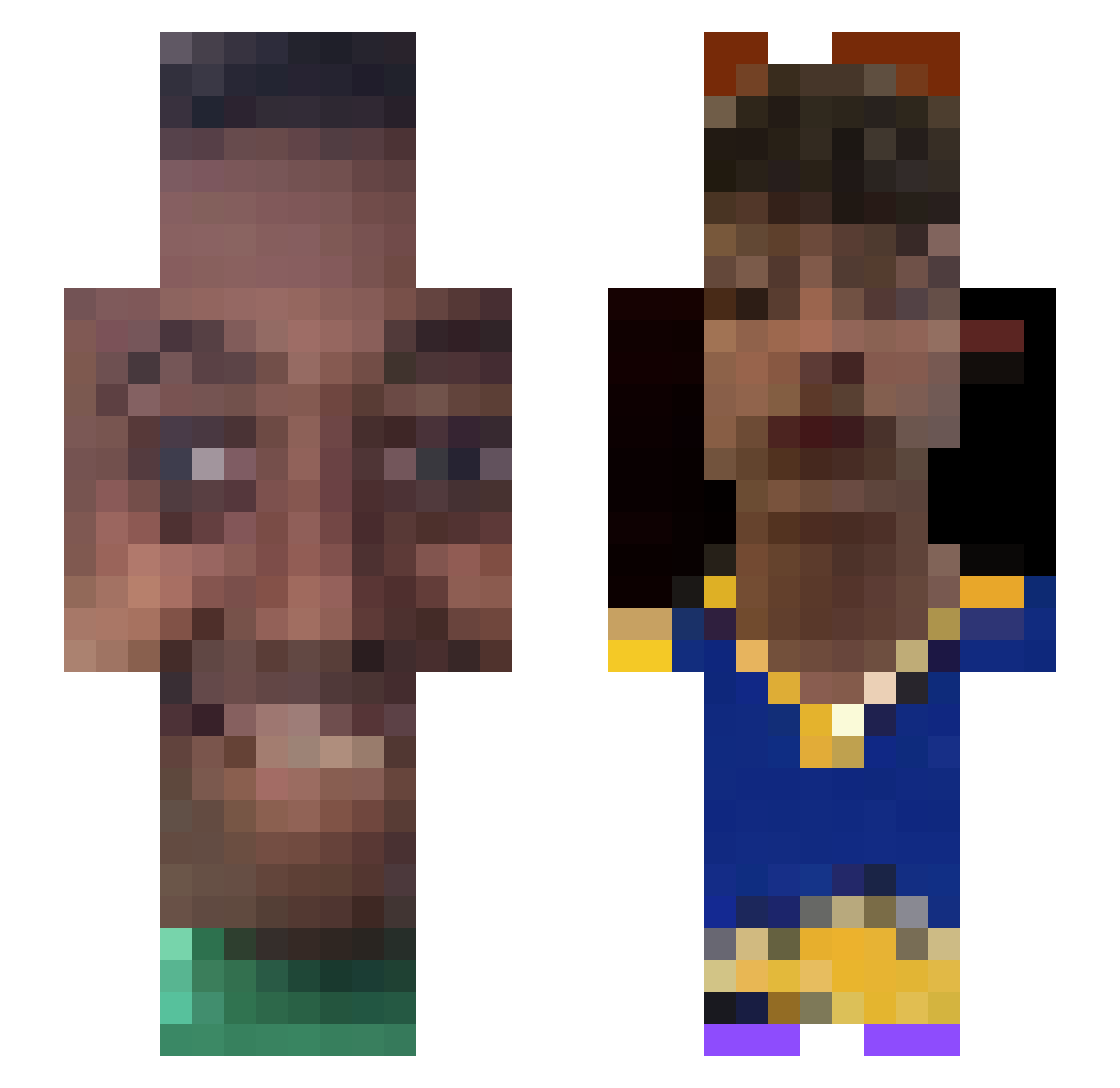 Bright_Lettuce Minecraft skin, front and back view