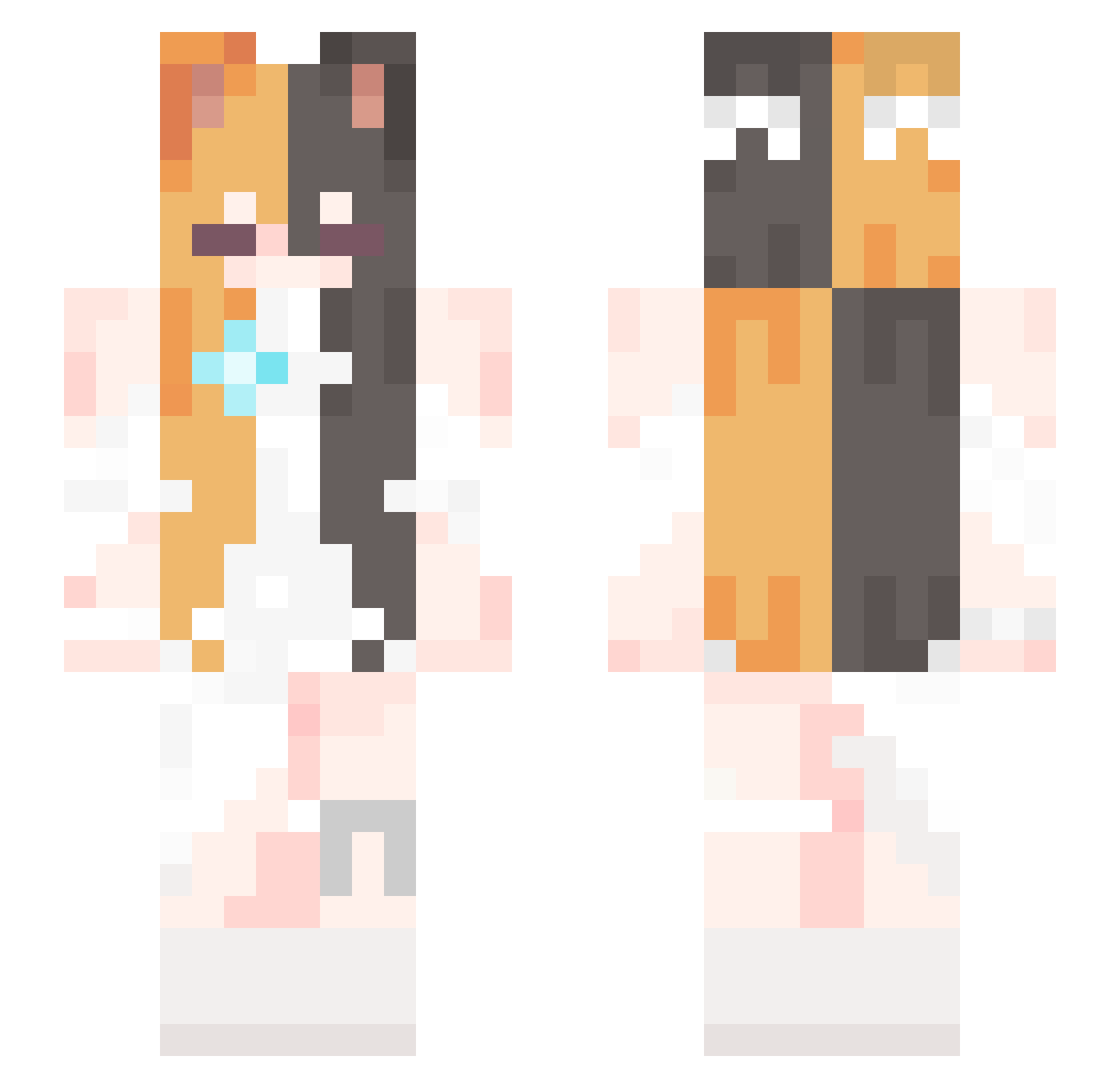 ThighChomper Minecraft skin, front and back view