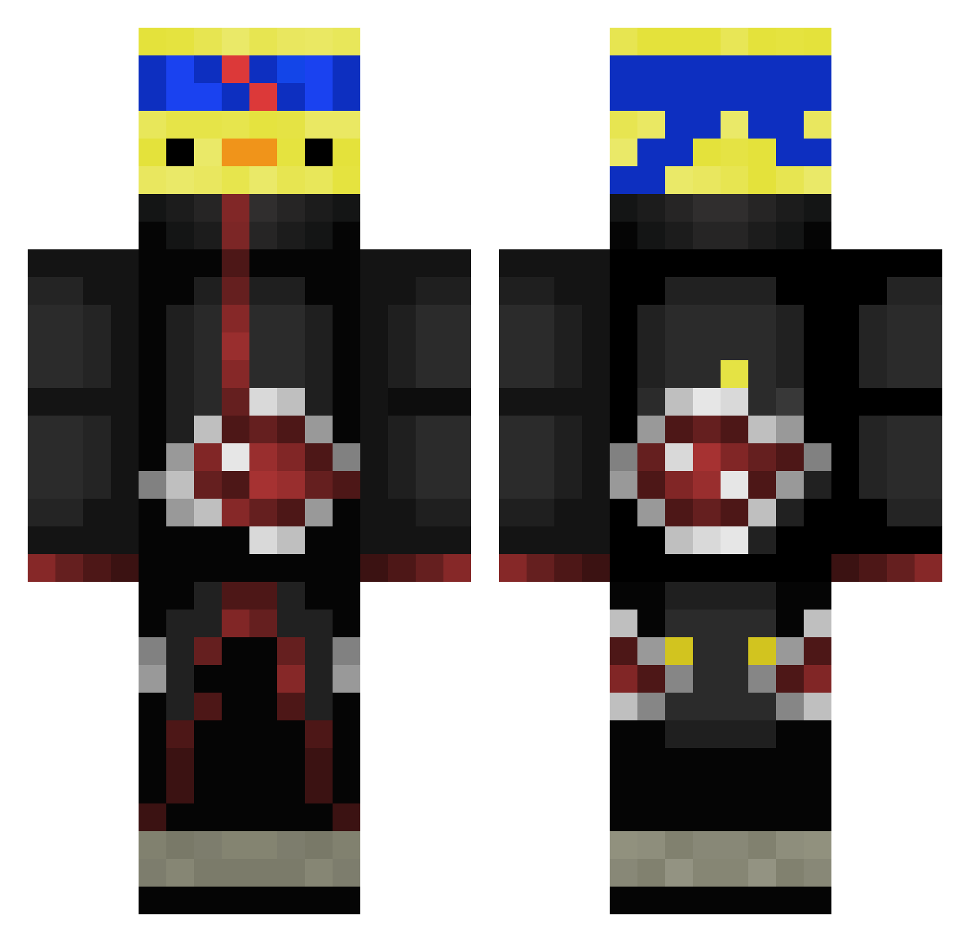 supermonkeypig Minecraft skin, front and back view