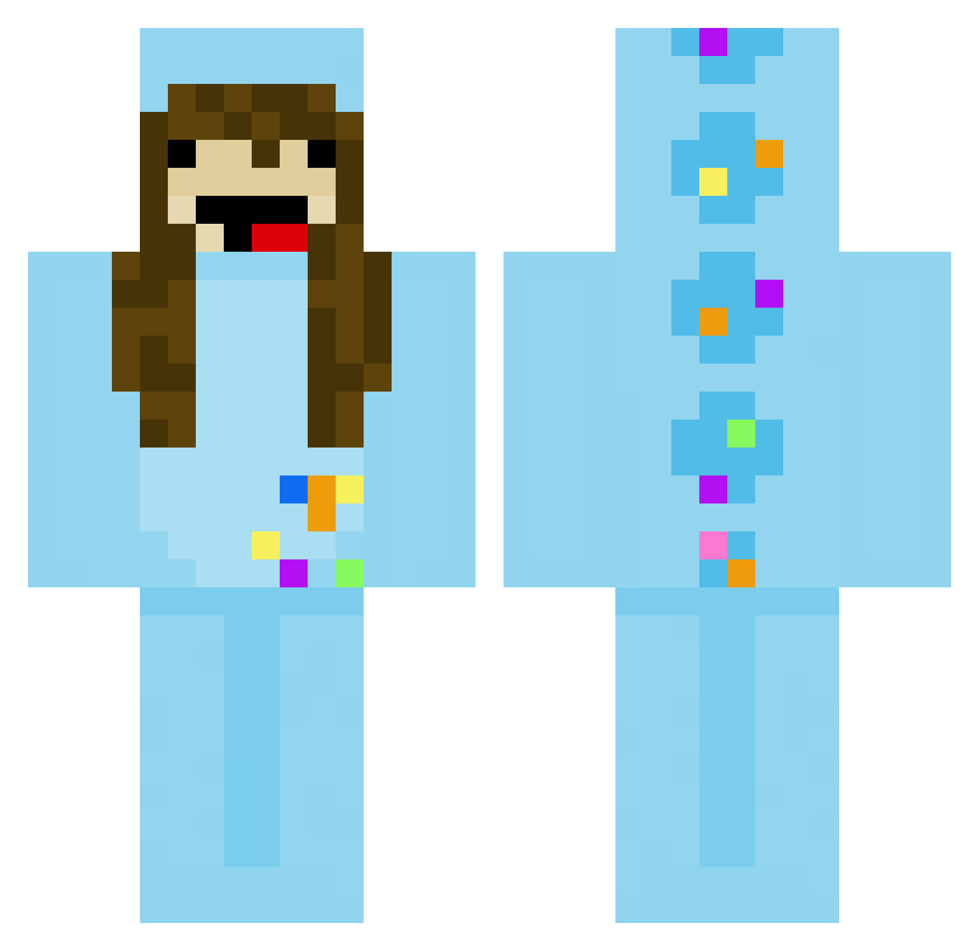 stjf Minecraft skin, front and back view
