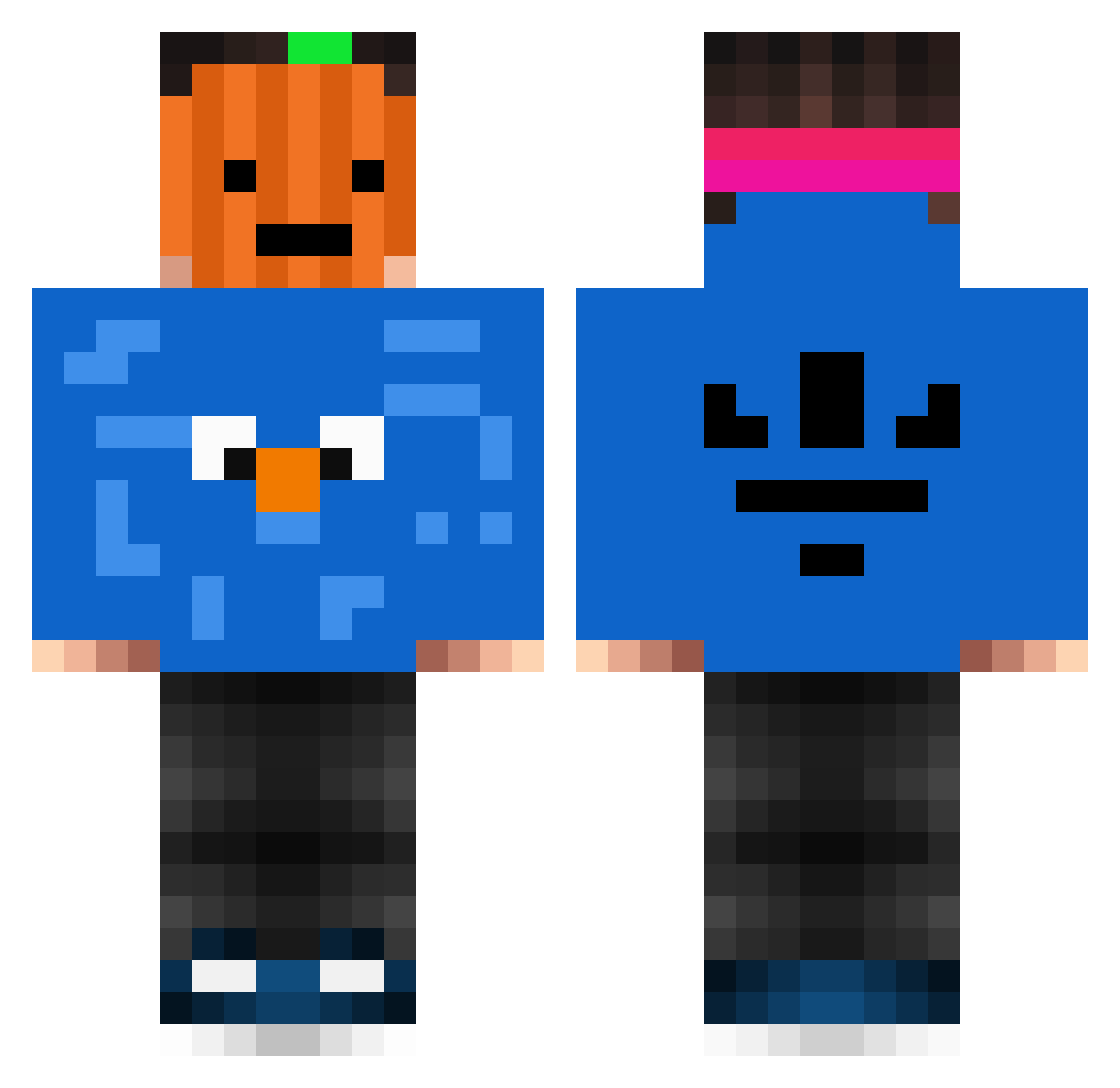 Plumlee796 Minecraft skin, front and back view