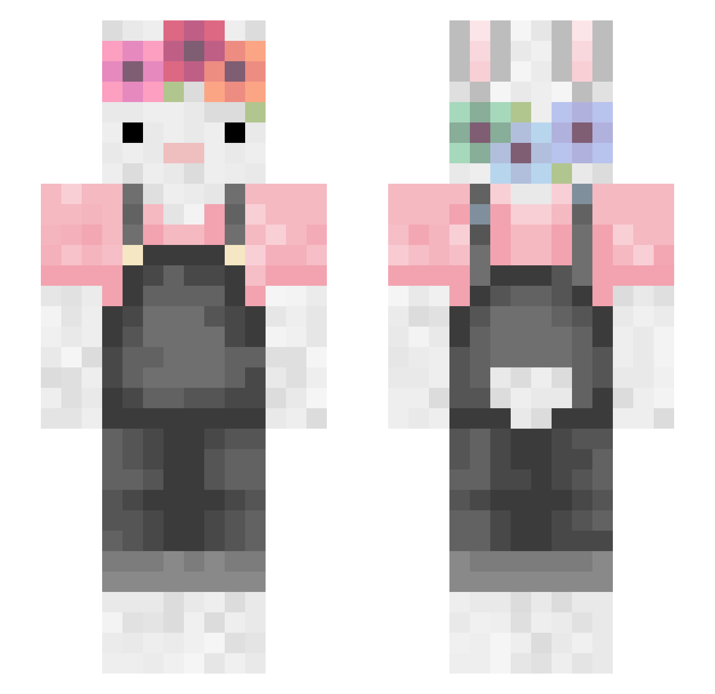 Jdynn Minecraft skin, front and back view