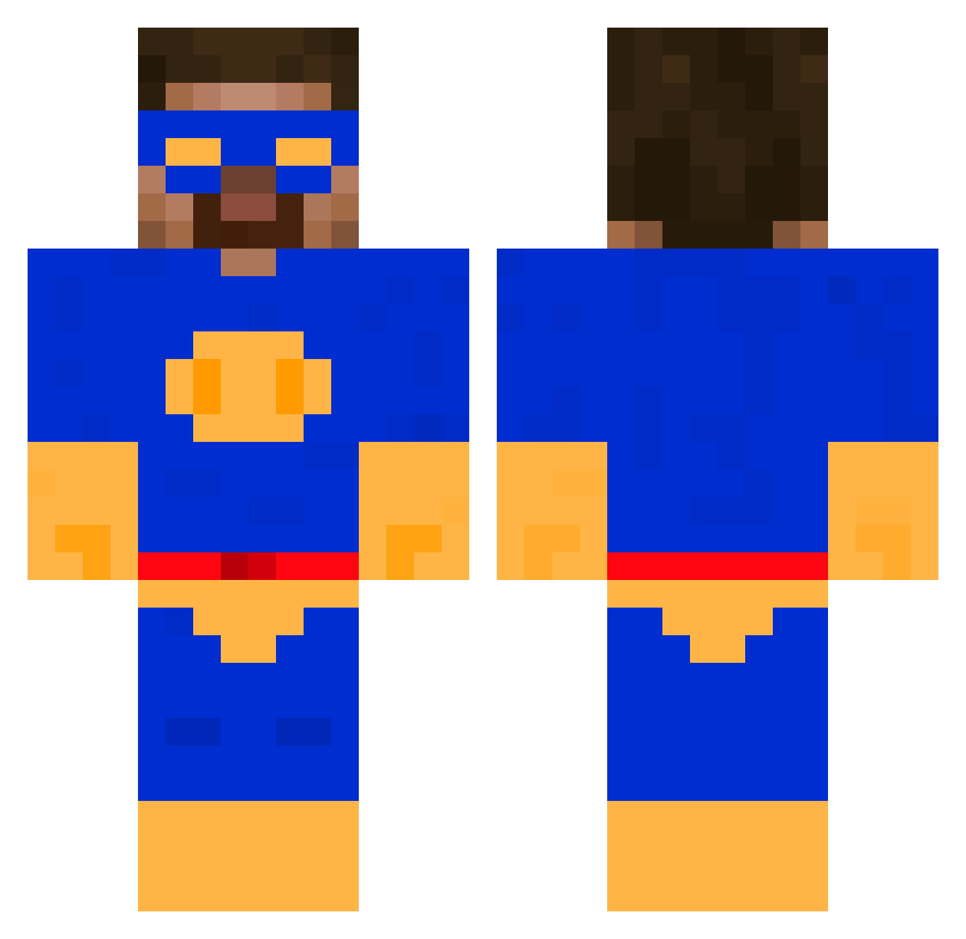 Soul_burner_ Minecraft skin, front and back view