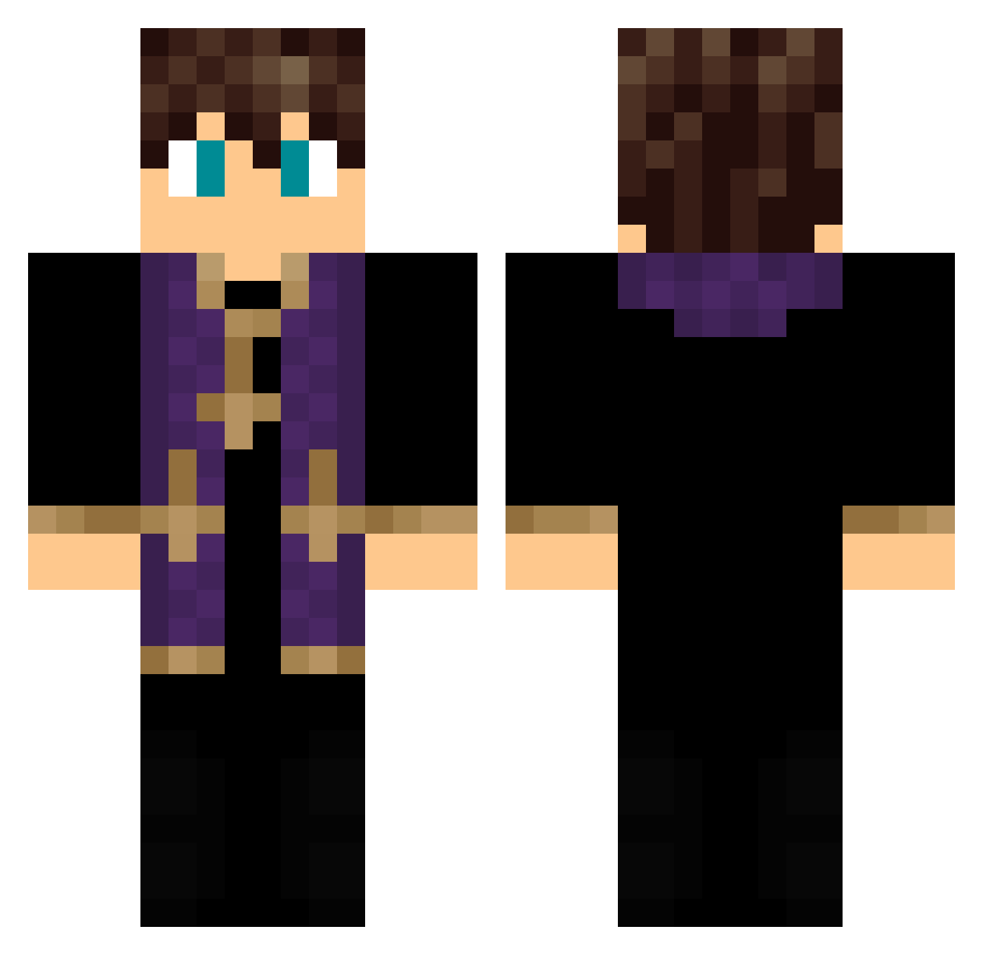 xMVCx Minecraft skin, front and back view