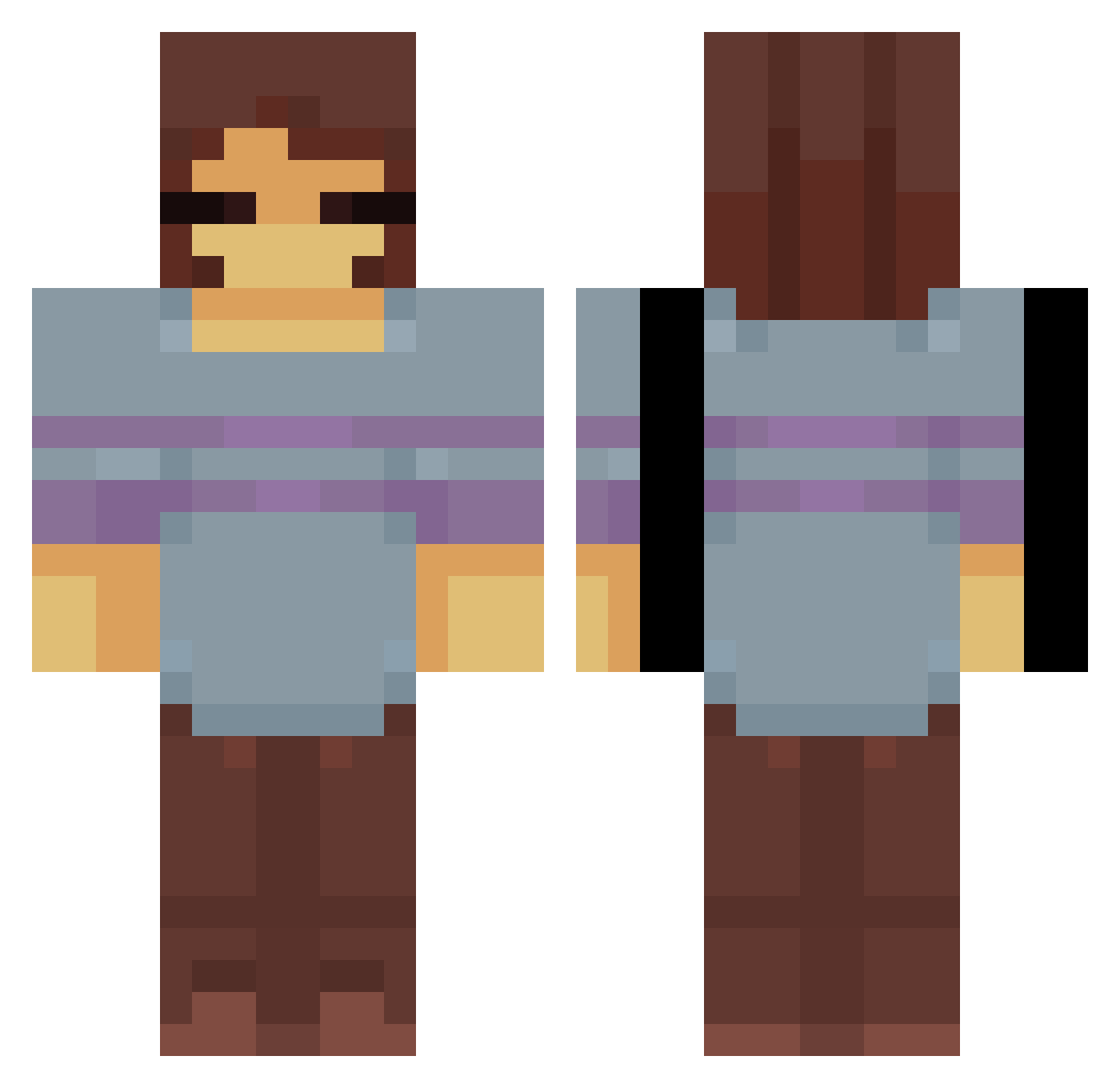 ChickenMaster05 Minecraft skin, front and back view
