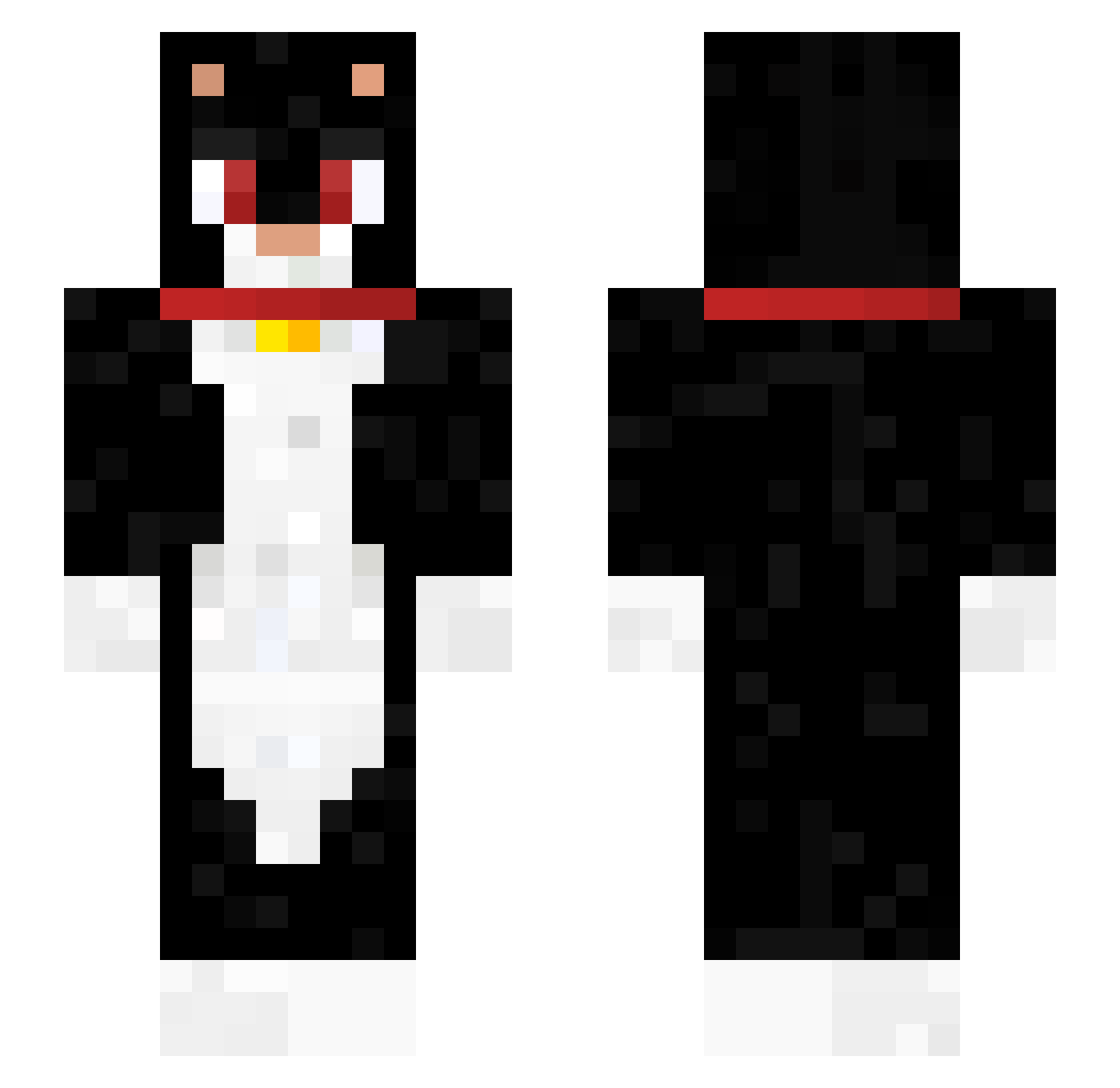Anthophyllitic Minecraft skin, front and back view