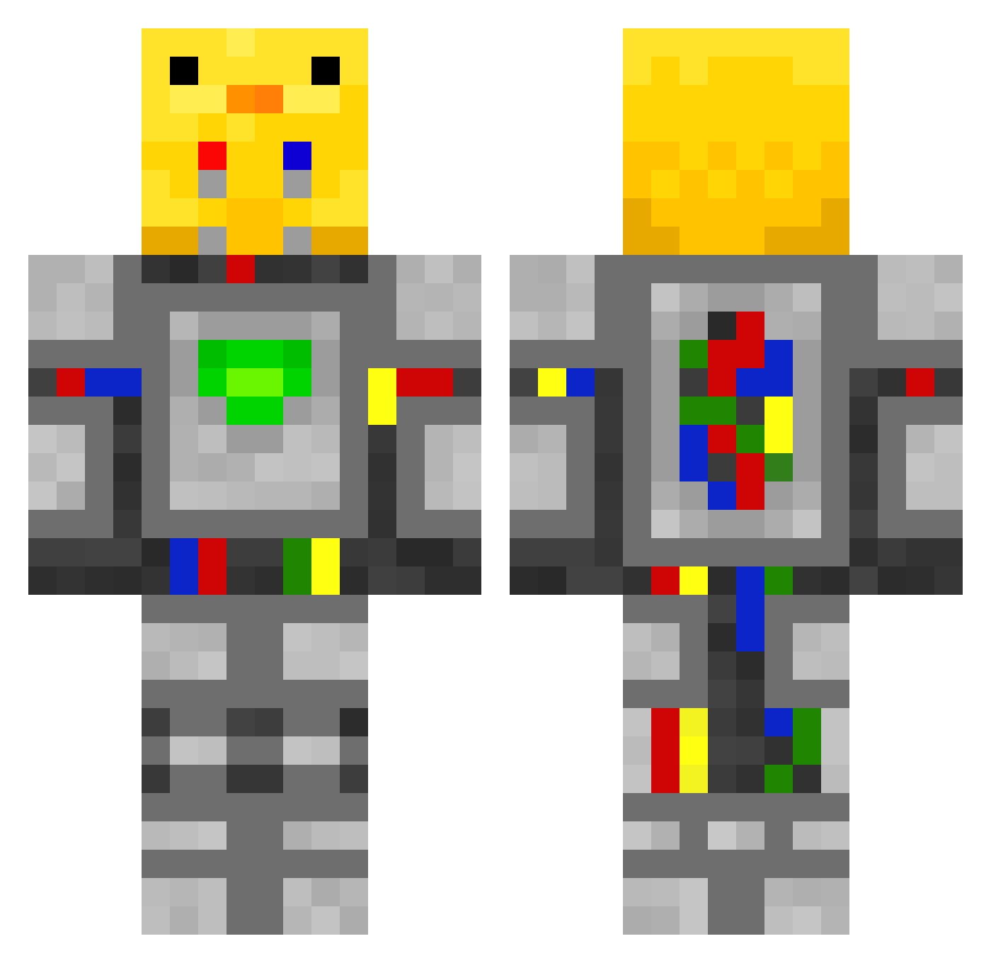 OneJordan Minecraft skin, front and back view
