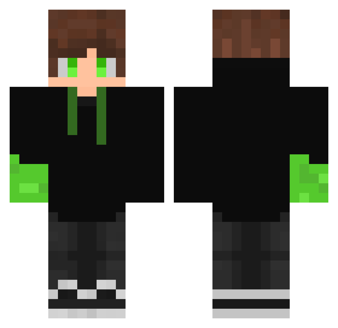 vonrasmus Minecraft skin, front and back view
