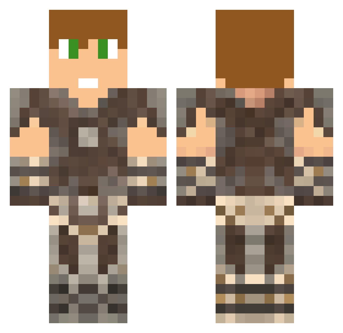 Refulgent Minecraft skin, front and back view