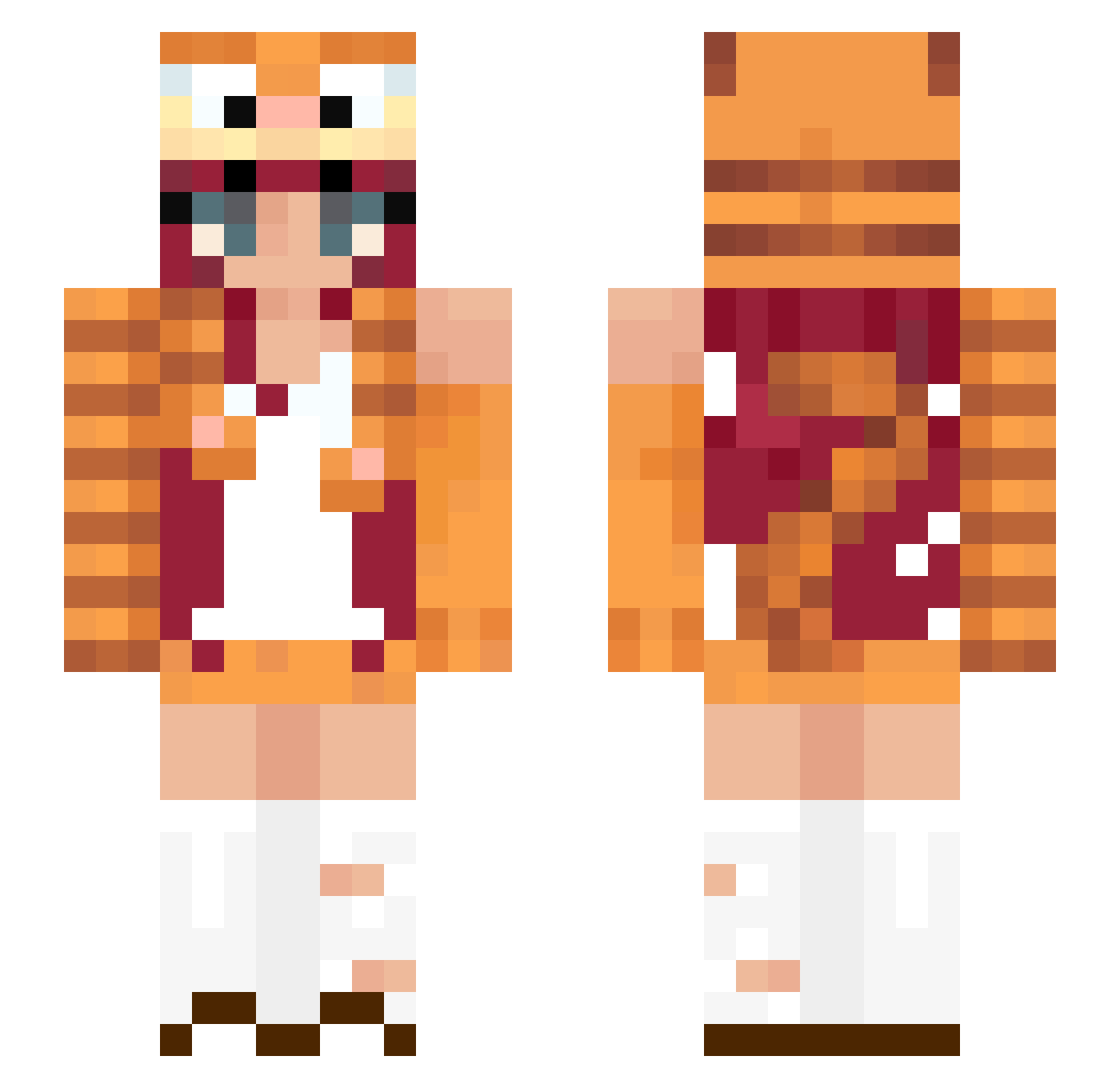 eyeballtickler Minecraft skin, front and back view