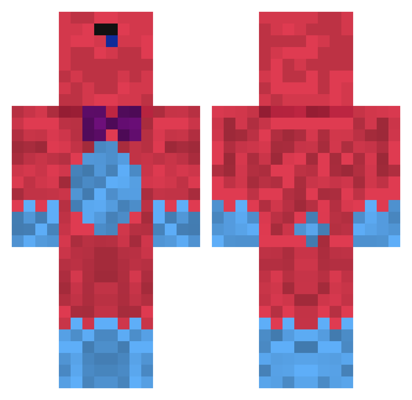 Lossepladsen Minecraft skin, front and back view