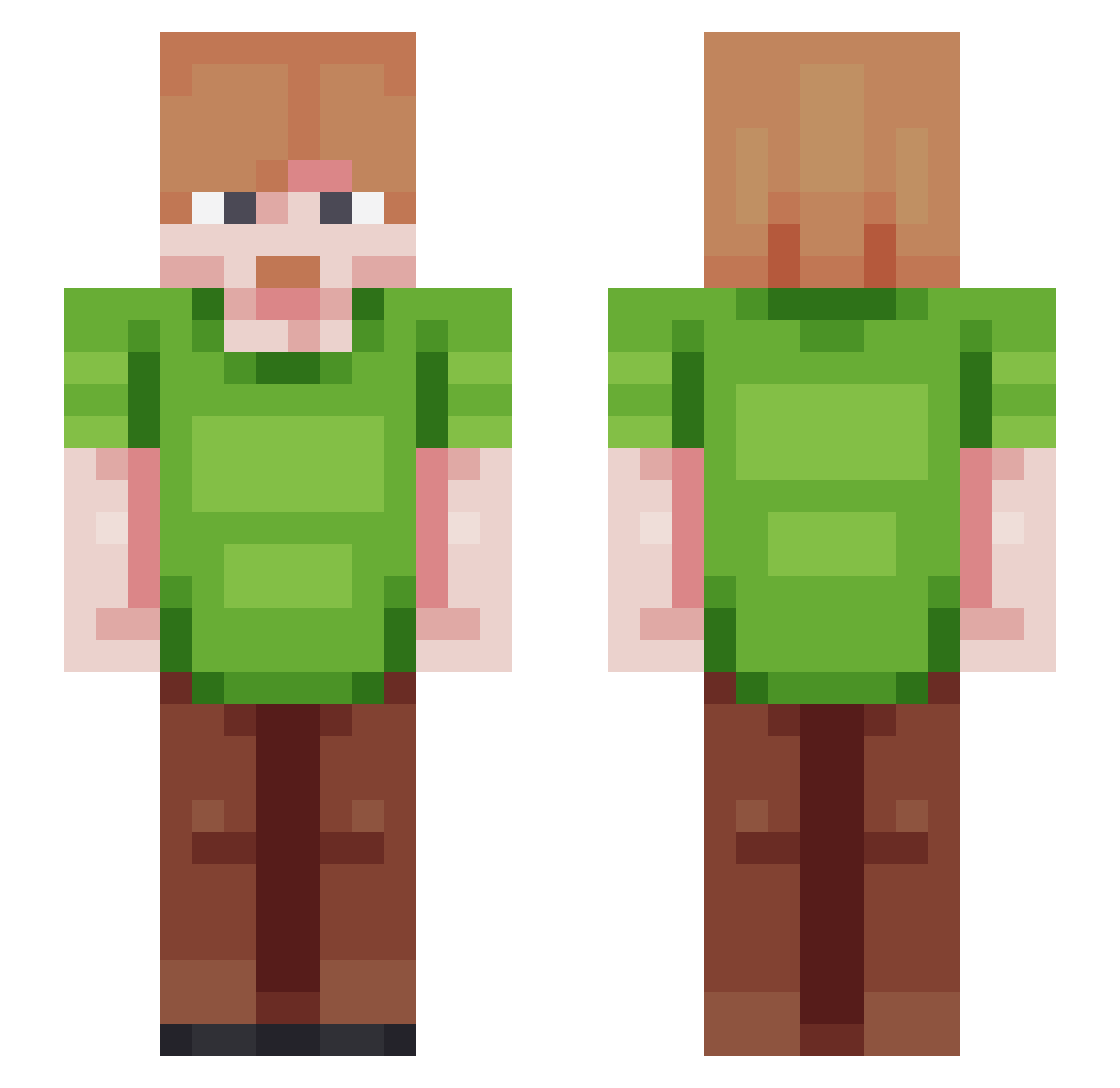 HoSunRay Minecraft skin, front and back view