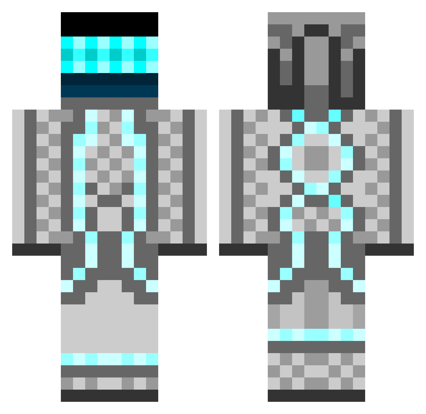 Parifiy Minecraft skin, front and back view